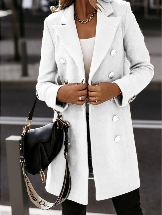Manteau Blazer Femme – Coupe Cintrée – Laine – Double Boutonnage Élégant