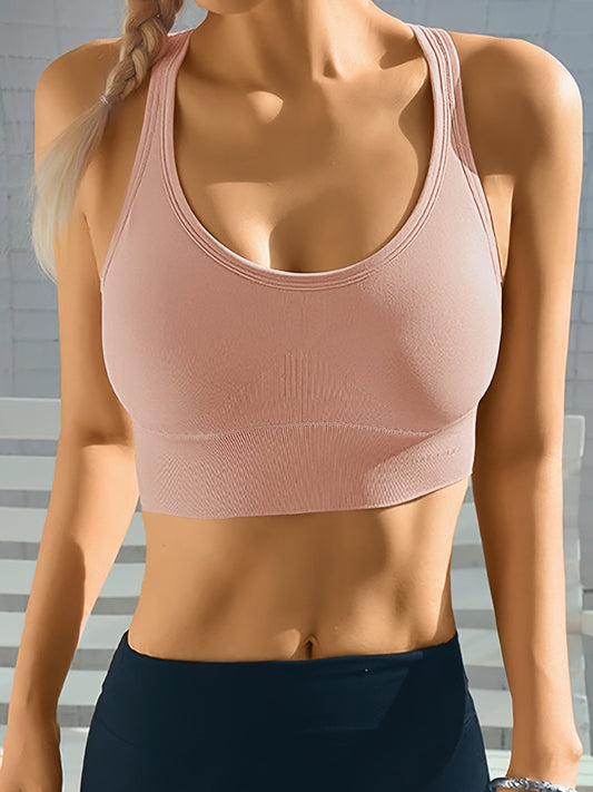 Brassière de sport femme – Maintien moyen – Dos nageur – Tissu respirant sans couture
