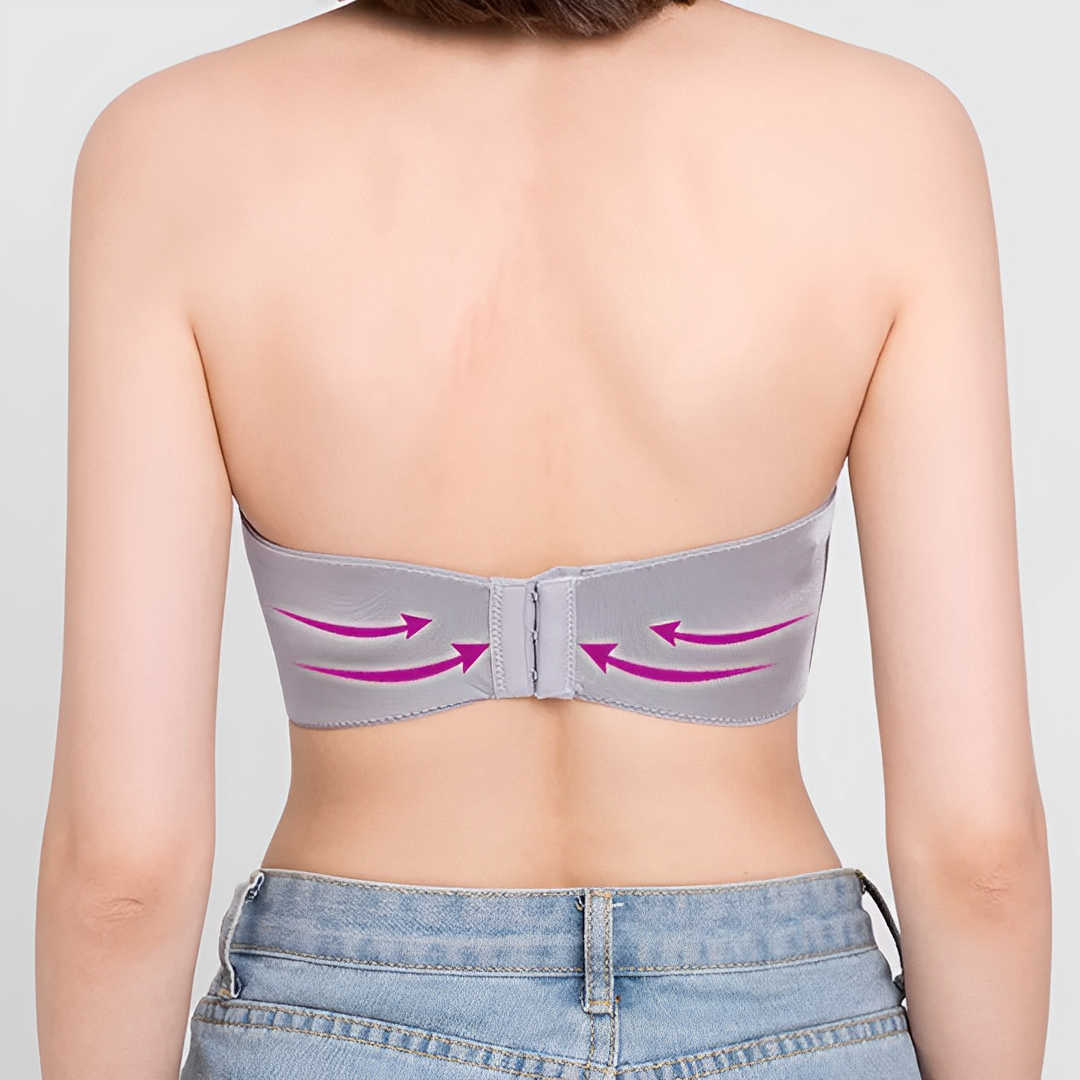 Soutien-gorge femme sans bretelles – Push-up – Coupe moulée – Finition lisse