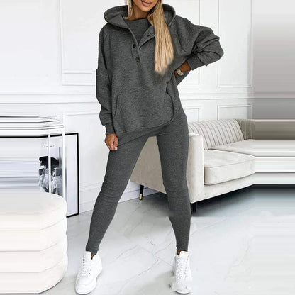 Femme Sweatshirt - Coton Doux - Coupe Oversize - Boutons Fonctionnels - Style Casual