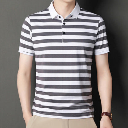 Men's polo – Slim fit – Soft knit – Short sleeves – Casual striped style