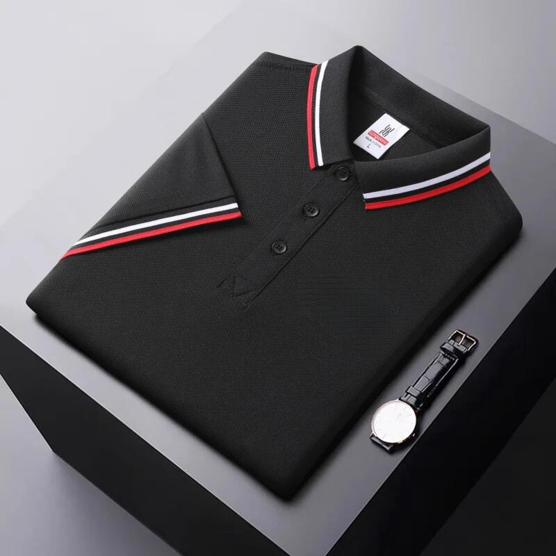 Men's polo – Classic fit – Elegant striped collar