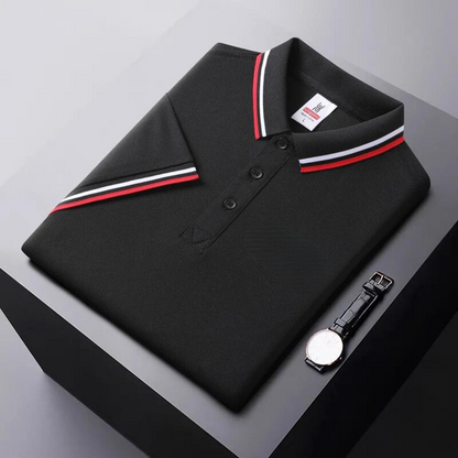 Men's polo – Classic fit – Elegant striped collar