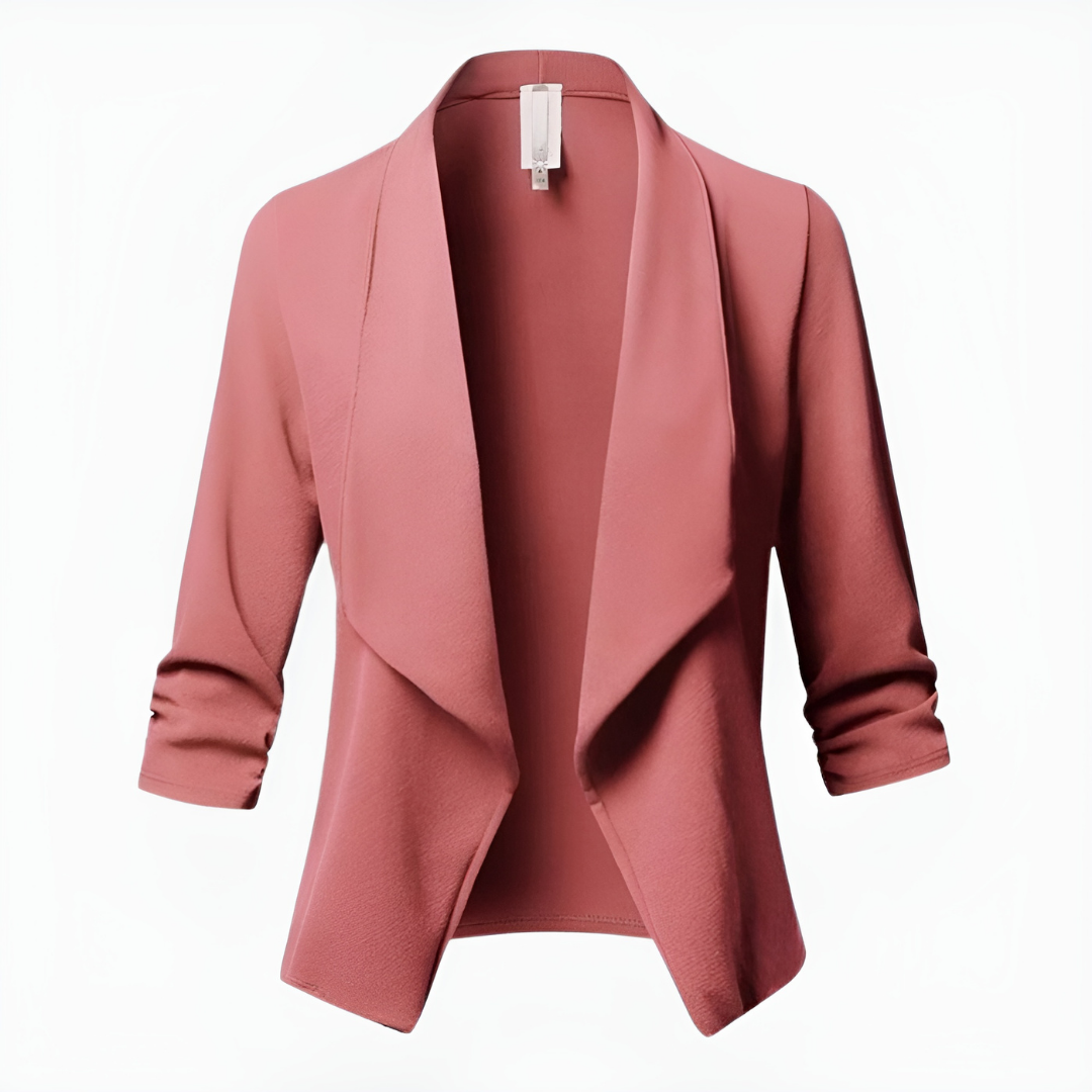 Women's blazer – Fitted cut – Shawl lapel – Open front without fastening – Long sleeves