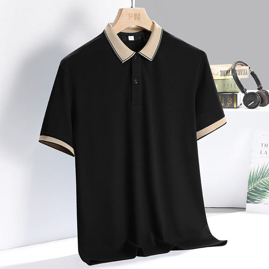 Polo homme – Coupe standard – Manches courtes – Tissu respirant – Style casual chic