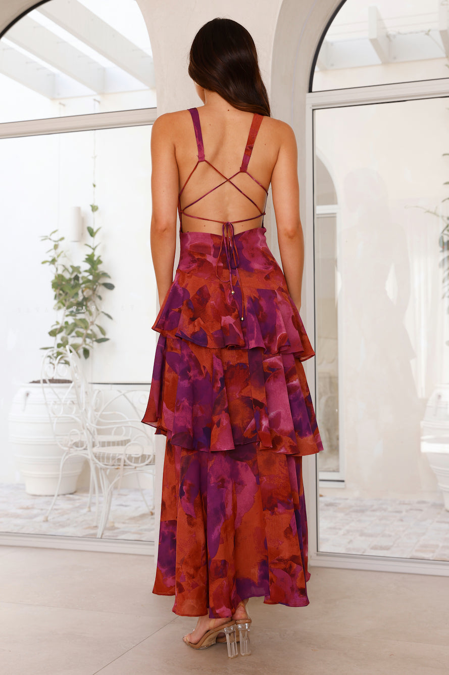 Robe longue femme – Coupe ajustée – Décolleté en V – Jupe à volants – Tissu luxe
