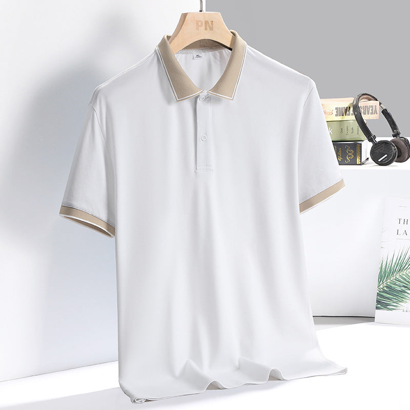 Polo homme – Coupe standard – Manches courtes – Tissu respirant – Style casual chic