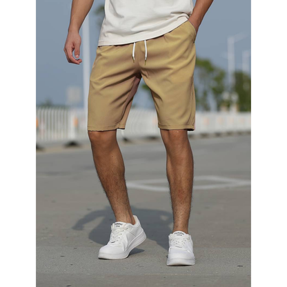 Short décontracté homme – Coupe ample – Tissu respirant – Taille à cordon – Poches côtés