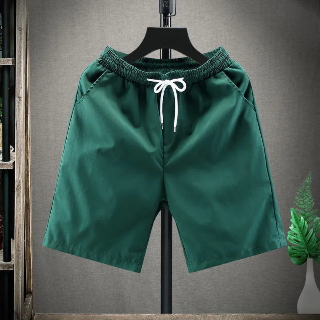 Short décontracté homme – Coupe ample – Tissu respirant – Taille à cordon – Poches côtés