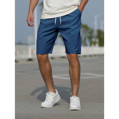 Short décontracté homme – Coupe ample – Tissu respirant – Taille à cordon – Poches côtés