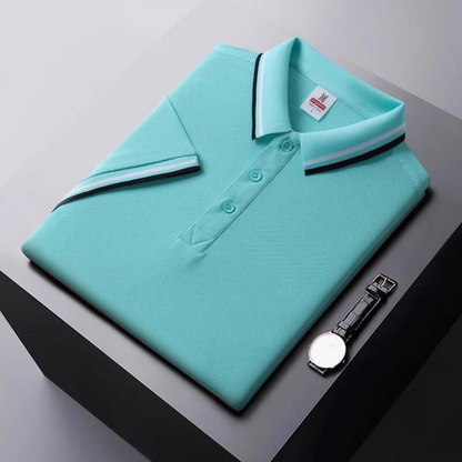 Men's polo – Classic fit – Elegant striped collar