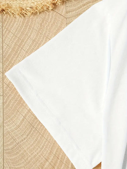 T-shirt femme – Coupe décontractée – Tissu respirant – Imprimé floral – Manches courtes