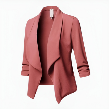 Women's blazer – Fitted cut – Shawl lapel – Open front without fastening – Long sleeves