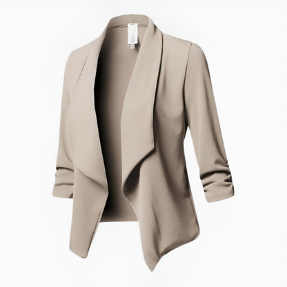 Women's blazer – Fitted cut – Shawl lapel – Open front without fastening – Long sleeves