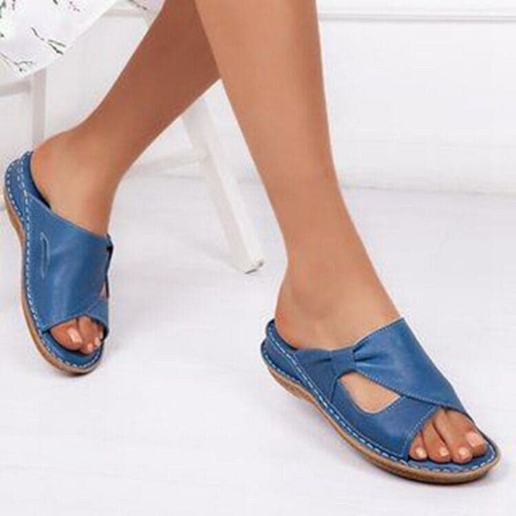 Sandales femme – Semelle plate confortable – Design à brides croisées – Enfilage facile