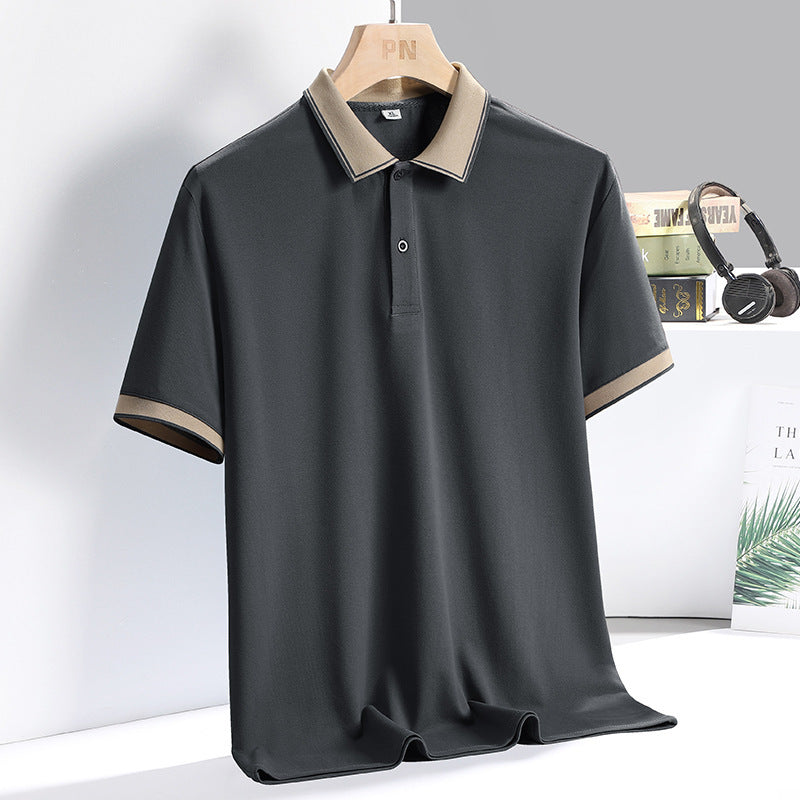 Polo homme – Coupe standard – Manches courtes – Tissu respirant – Style casual chic