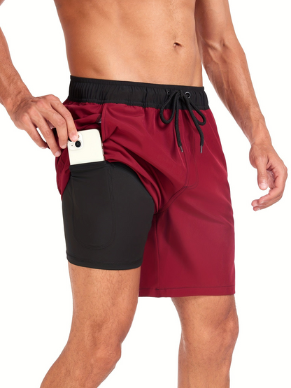 Maillot de bain homme – Séchage rapide – Soutien doublé – Taille élastique – Mi-cuisse