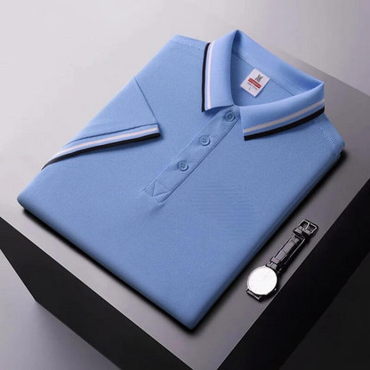 Men's polo – Classic fit – Elegant striped collar