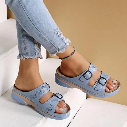 Sandales femme – Bout ouvert ergonomique – Brides réglables – Semelle confortable