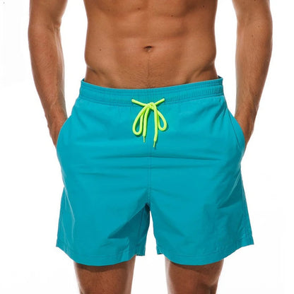 Short de bain homme – Coupe décontractée – Séchage rapide – Taille élastique à cordon