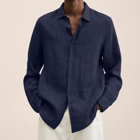 Chemise homme – Coupe décontractée – Fibres naturelles – Tissu respirant manches longues