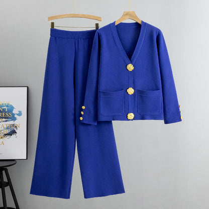Femme Cardigan Tricot Fin - Coupe Droite - Élégante - Boutons Décoratifs - Poches Avant