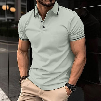 Men's polo – Slim fit – Soft knit – Ribbed collar – Short elegant sleeves