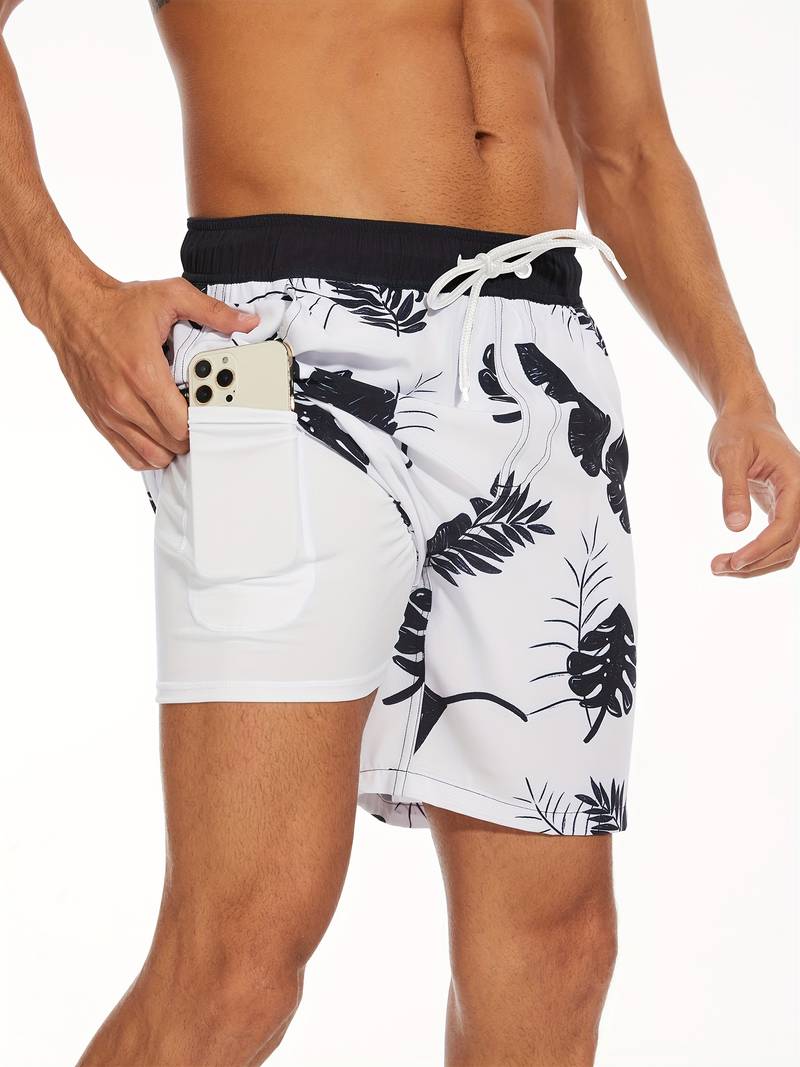 Short de bain homme – Coupe décontractée – Séchage rapide – Cordon ajustable – Doublure confort