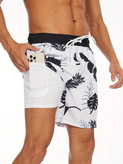 Short de bain homme – Coupe décontractée – Séchage rapide – Cordon ajustable – Doublure confort