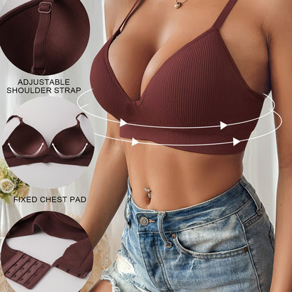 Soutien-gorge femme – Maintien push-up – Décolleté plongeant – Ajustable