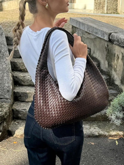 Sac cabas femme – Grand format structuré – Texture tressée – Style minimaliste