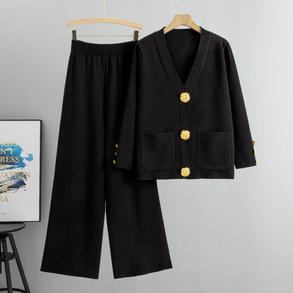 Femme Cardigan Tricot Fin - Coupe Droite - Élégante - Boutons Décoratifs - Poches Avant