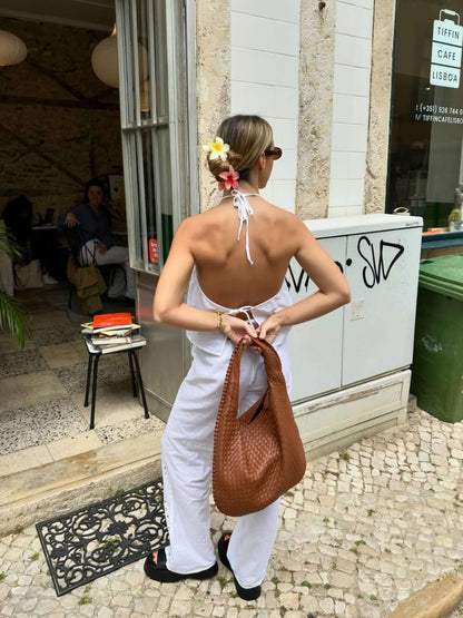 Sac cabas femme – Grand format structuré – Texture tressée – Style minimaliste