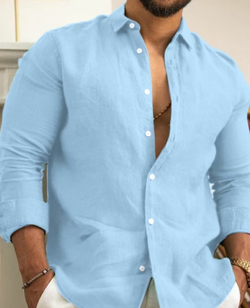 Chemise homme – Slim fit – Fibres naturelles – Manches longues – Style décontracté