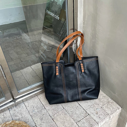 Sac cabas femme – Silhouette structurée – Toucher doux – Grandes anses renforcées