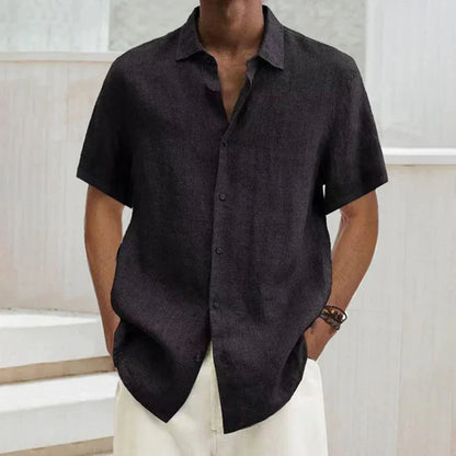 Chemise homme – Coupe décontractée – Manches courtes – Tissu respirant – Style casual