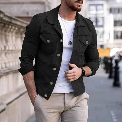 Veste homme – Coupe slim – Coton – Boutonnage métallique – Poches poitrine