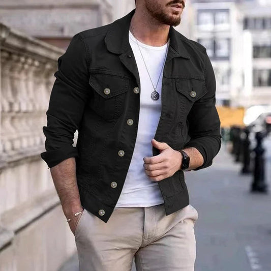 Veste homme – Coupe slim – Coton – Boutonnage métallique – Poches poitrine