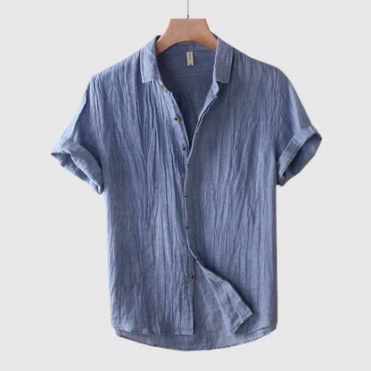 Chemise homme manches courtes – Coupe décontractée – Fibres naturelles – Style casual