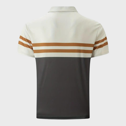 Polo homme – Coupe slim – Manches courtes – Tissu respirant – Rayures modernes