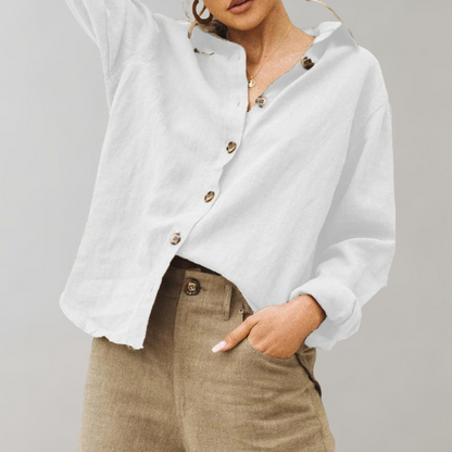 Blouse femme – Coupe ample – Boutonnage devant – Manches longues – Tissu respirant