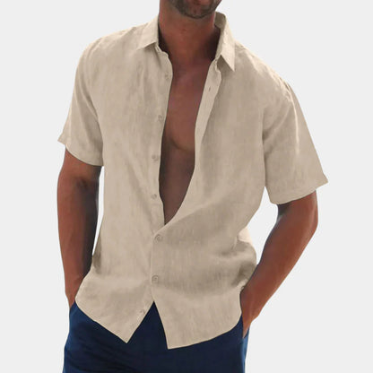Chemise manches courtes homme – Coupe décontractée – Tissu respirant – Style casual