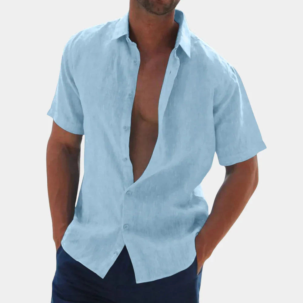 Chemise manches courtes homme – Coupe décontractée – Tissu respirant – Style casual