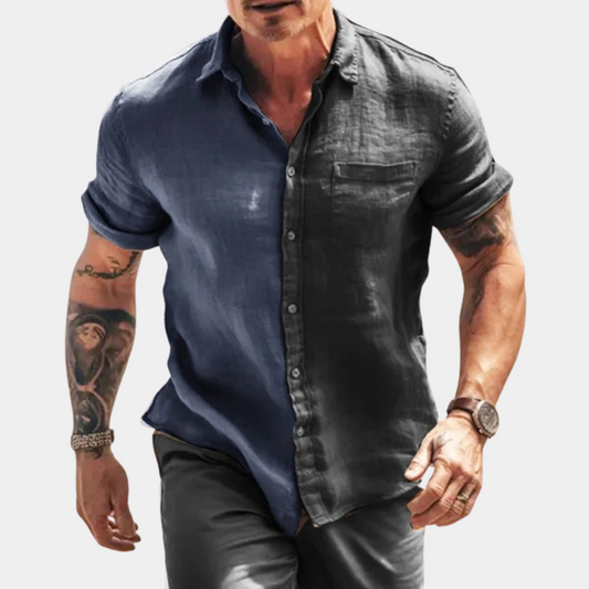 Chemise homme manches courtes – Coupe décontractée – Tissu respirant – Boutonnée