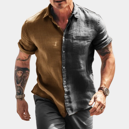 Chemise homme manches courtes – Coupe décontractée – Tissu respirant – Boutonnée