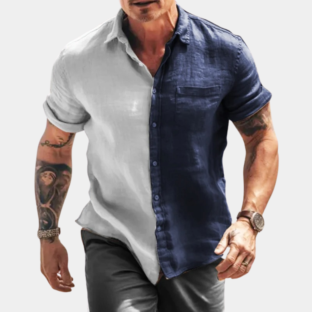 Chemise homme manches courtes – Coupe décontractée – Tissu respirant – Boutonnée