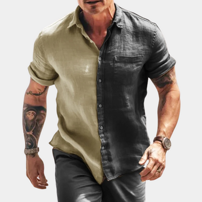 Chemise homme manches courtes – Coupe décontractée – Tissu respirant – Boutonnée