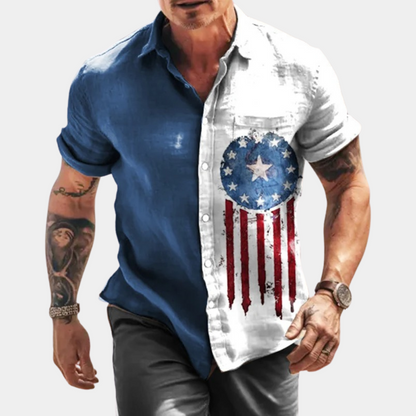 Chemise homme manches courtes – Coupe décontractée – Tissu respirant – Boutonnée