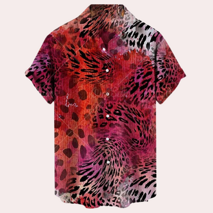 Chemise homme manches courtes – Coupe décontractée – Tissu respirant – Imprimé floral paisley