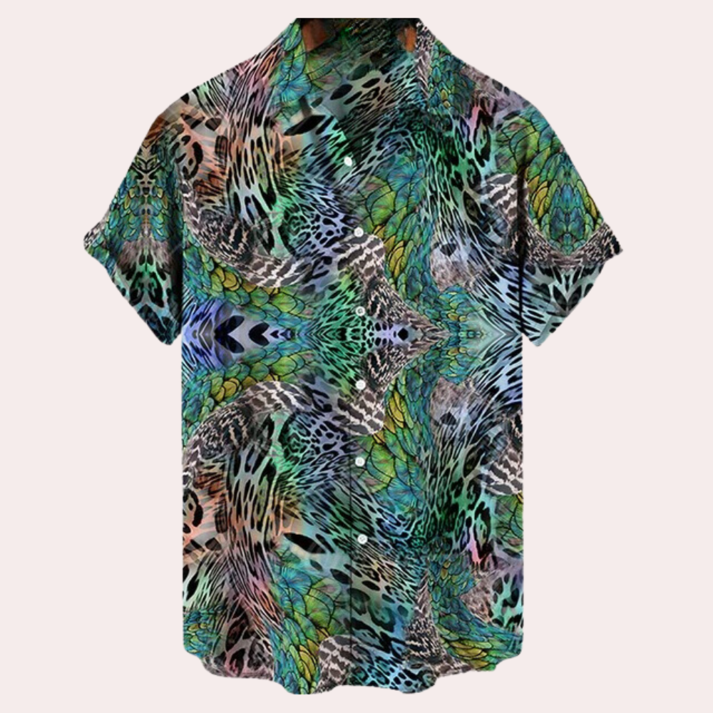 Chemise homme manches courtes – Coupe décontractée – Tissu respirant – Imprimé floral paisley